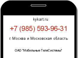 Информация о номере телефона +7 (985) 593-96-31: регион, оператор