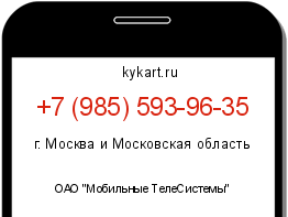 Информация о номере телефона +7 (985) 593-96-35: регион, оператор