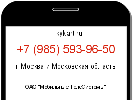 Информация о номере телефона +7 (985) 593-96-50: регион, оператор