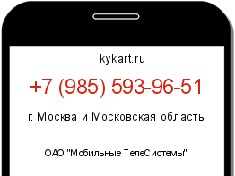 Информация о номере телефона +7 (985) 593-96-51: регион, оператор