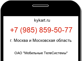 Информация о номере телефона +7 (985) 859-50-77: регион, оператор