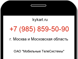 Информация о номере телефона +7 (985) 859-50-90: регион, оператор