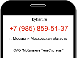 Информация о номере телефона +7 (985) 859-51-37: регион, оператор