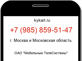 Информация о номере телефона +7 (985) 859-51-47: регион, оператор