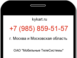 Информация о номере телефона +7 (985) 859-51-57: регион, оператор