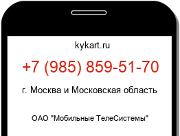 Информация о номере телефона +7 (985) 859-51-70: регион, оператор
