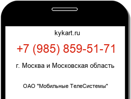 Информация о номере телефона +7 (985) 859-51-71: регион, оператор