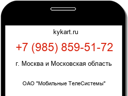 Информация о номере телефона +7 (985) 859-51-72: регион, оператор
