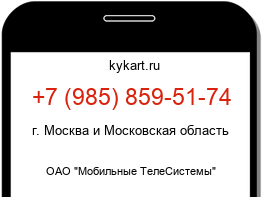 Информация о номере телефона +7 (985) 859-51-74: регион, оператор