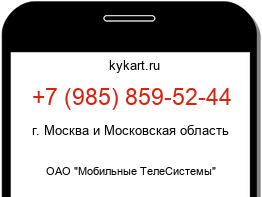 Информация о номере телефона +7 (985) 859-52-44: регион, оператор