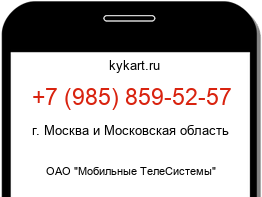 Информация о номере телефона +7 (985) 859-52-57: регион, оператор