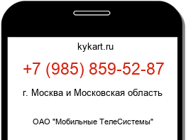 Информация о номере телефона +7 (985) 859-52-87: регион, оператор