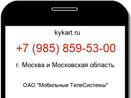 Информация о номере телефона +7 (985) 859-53-00: регион, оператор