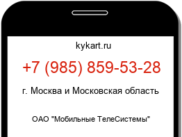 Информация о номере телефона +7 (985) 859-53-28: регион, оператор