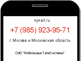 Информация о номере телефона +7 (985) 923-95-71: регион, оператор