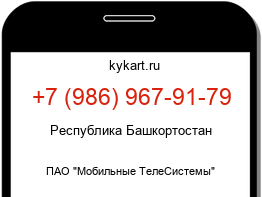 Информация о номере телефона +7 (986) 967-91-79: регион, оператор
