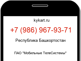 Информация о номере телефона +7 (986) 967-93-71: регион, оператор