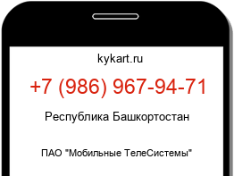 Информация о номере телефона +7 (986) 967-94-71: регион, оператор