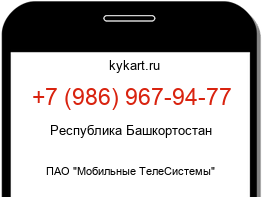 Информация о номере телефона +7 (986) 967-94-77: регион, оператор