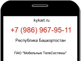 Информация о номере телефона +7 (986) 967-95-11: регион, оператор