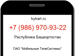 Информация о номере телефона +7 (986) 970-93-22: регион, оператор