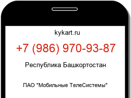 Информация о номере телефона +7 (986) 970-93-87: регион, оператор