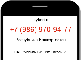 Информация о номере телефона +7 (986) 970-94-77: регион, оператор