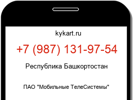 Информация о номере телефона +7 (987) 131-97-54: регион, оператор