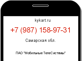 Информация о номере телефона +7 (987) 158-97-31: регион, оператор