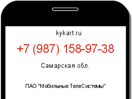 Информация о номере телефона +7 (987) 158-97-38: регион, оператор