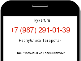 Информация о номере телефона +7 (987) 291-01-39: регион, оператор