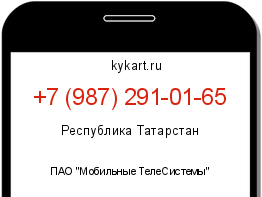Информация о номере телефона +7 (987) 291-01-65: регион, оператор