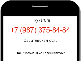 Информация о номере телефона +7 (987) 375-84-84: регион, оператор