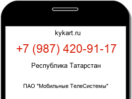 Информация о номере телефона +7 (987) 420-91-17: регион, оператор