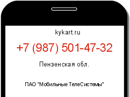 Информация о номере телефона +7 (987) 501-47-32: регион, оператор