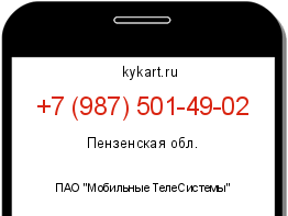 Информация о номере телефона +7 (987) 501-49-02: регион, оператор