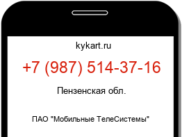 Информация о номере телефона +7 (987) 514-37-16: регион, оператор