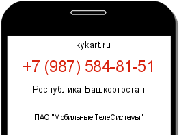 Информация о номере телефона +7 (987) 584-81-51: регион, оператор