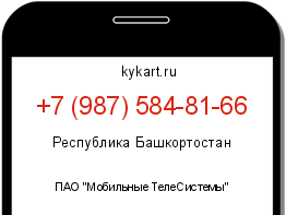 Информация о номере телефона +7 (987) 584-81-66: регион, оператор