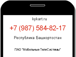 Информация о номере телефона +7 (987) 584-82-17: регион, оператор