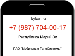 Информация о номере телефона +7 (987) 704-00-17: регион, оператор