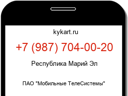 Информация о номере телефона +7 (987) 704-00-20: регион, оператор