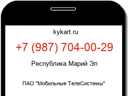 Информация о номере телефона +7 (987) 704-00-29: регион, оператор