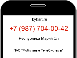 Информация о номере телефона +7 (987) 704-00-42: регион, оператор
