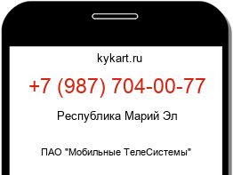 Информация о номере телефона +7 (987) 704-00-77: регион, оператор
