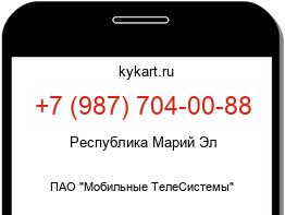 Информация о номере телефона +7 (987) 704-00-88: регион, оператор