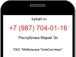 Информация о номере телефона +7 (987) 704-01-16: регион, оператор