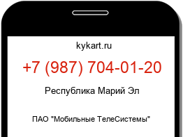 Информация о номере телефона +7 (987) 704-01-20: регион, оператор