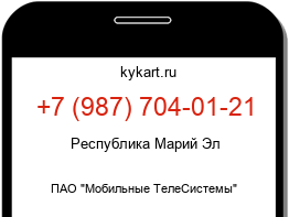 Информация о номере телефона +7 (987) 704-01-21: регион, оператор