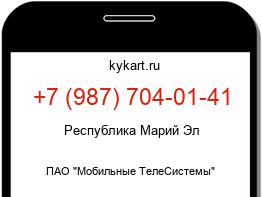 Информация о номере телефона +7 (987) 704-01-41: регион, оператор